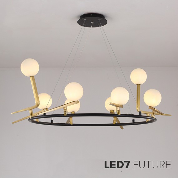 Loft Industry Modern - Electro Bird Circle Chandelier